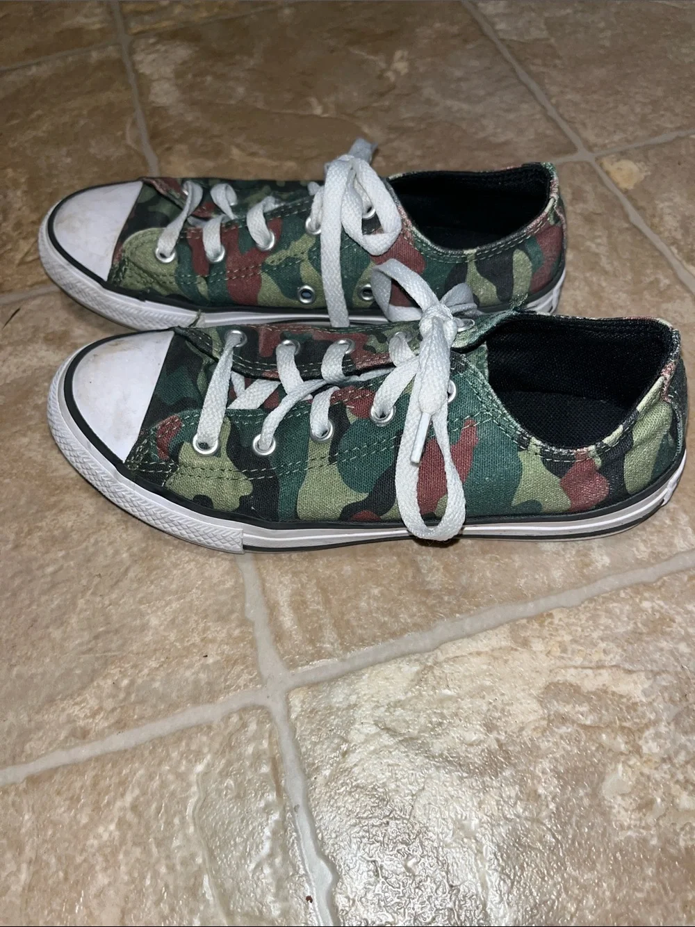 Kids Converse Camouflage Low-Top Sneakers - Green Camo